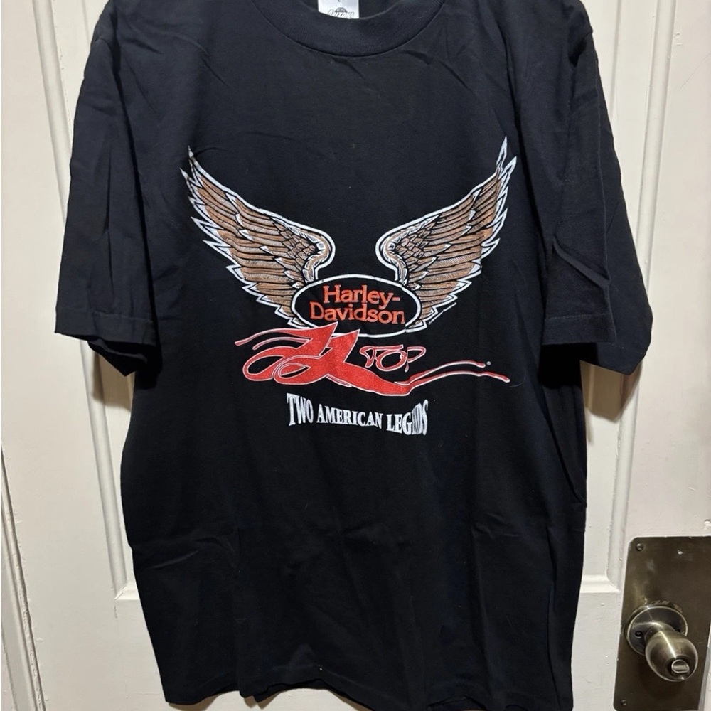 Vtg Harley Davidson ZZ Top 1993 T-Shirt Lg 100% Cotton SingleStitch Made In USA